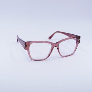Tom Ford FT5745-B 072 Eyeglasses Rose 54mm Square Frame, Blue Light Block Lenses